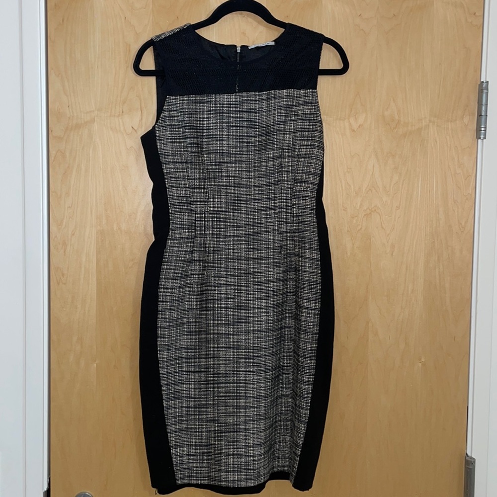 Black & white tweed dress